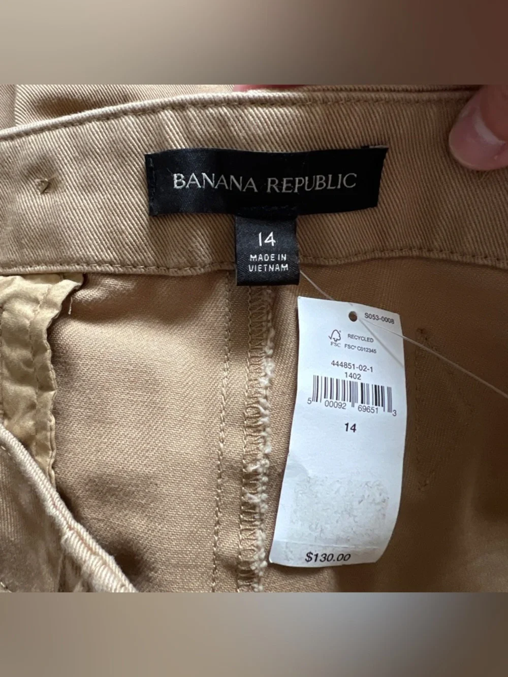 NWT Banana Republic Khaki Equestrian Riding Pants Lace Ankle Preppy Sporty Sz 14